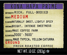 Kona HAPA Prime 10oz Ground Coffee
